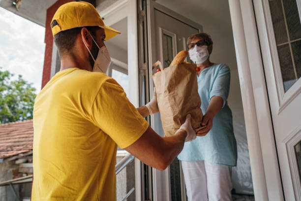 istock Food delivery during a pandemic 1257153759