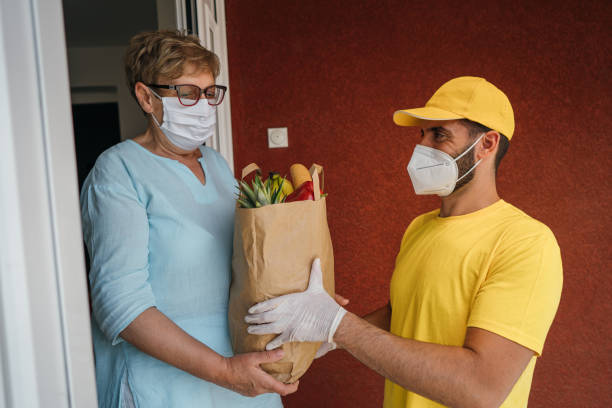 istock Food delivery during a pandemic 1257153779