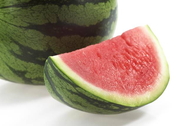 istock Watermelon, citrullus lanatus against White Background 1257157514