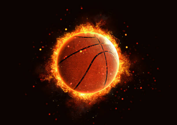 istock Basketball ball wrapped in flame 1257158269
