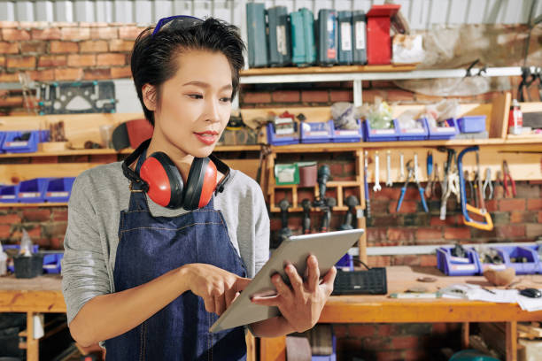 istock Carpentry shop owner 1257159336