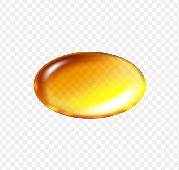 ilustrações, clipart, desenhos animados e ícones de pílula oval de óleo de peixe dourado. vitamina e, um óleo de ômega 3 - gel capsules