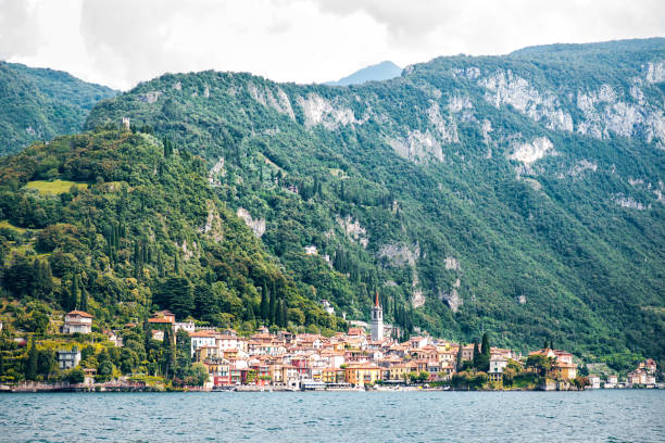 istock Como Lake. Varenna Town with Mountains on Background. 1257161090