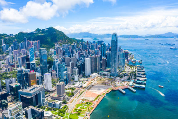 istock Drone view of Hong Kong City 1257162421