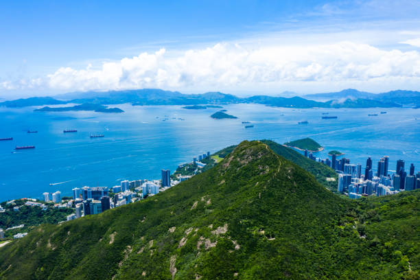 Drone view of Southern District, Hong Kong Drone view of Southern District, Hong Kong aberdeen hong kong photos stock pictures, royalty-free photos & images