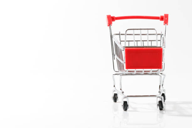 istock Cart is empty from the supermarket on a white background. 1257165060