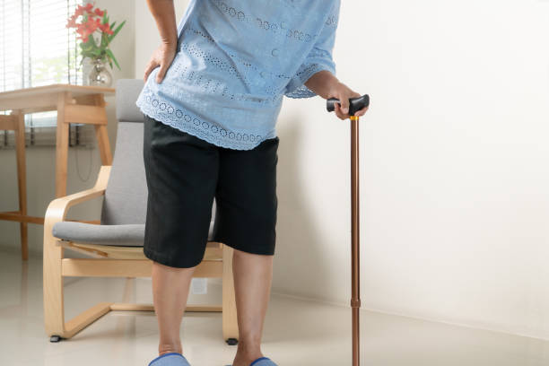 istock Old woman back pain at home, health problem concept 1257174722