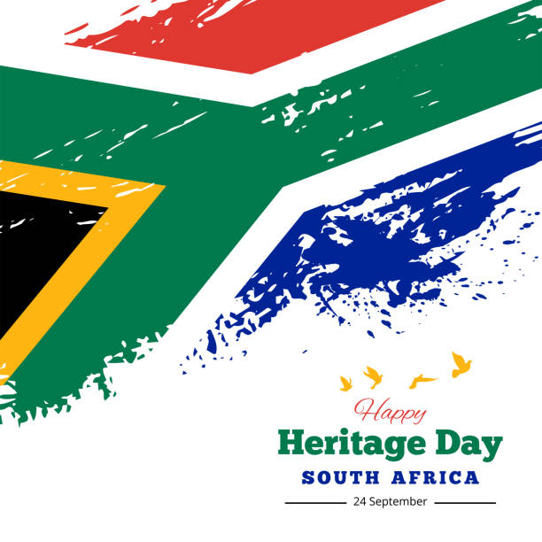 happy heritage day süd africa hintergrund, vektor - south africa flag africa south african flag stock-grafiken, -clipart, -cartoons und -symbole