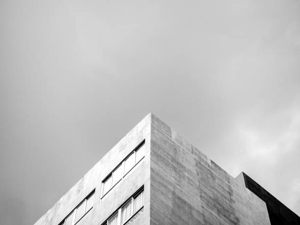 istock The top corner of a modern concrete building. 1257176660