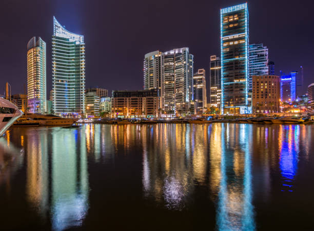 istock Beautiful reflection of the marina bay 1257178321