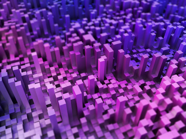 istock 3D abstract landscape of extruding cubes 1257180506