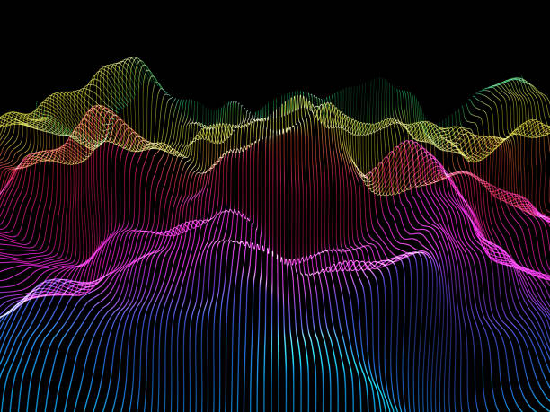istock 3D abstract background with rainbow coloured flowing lines 1257180543