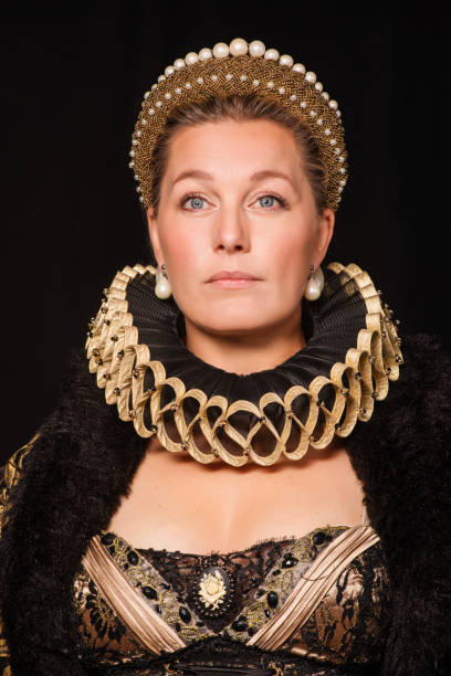 istock Historical blonde Queen character 1257180791