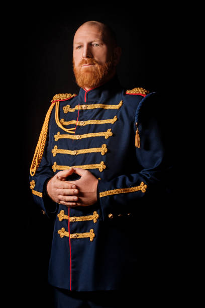 Historical Soldier in studio shoot Historical Redhead Soldier in studio shoot prince royal person stock pictures, royalty-free photos & images