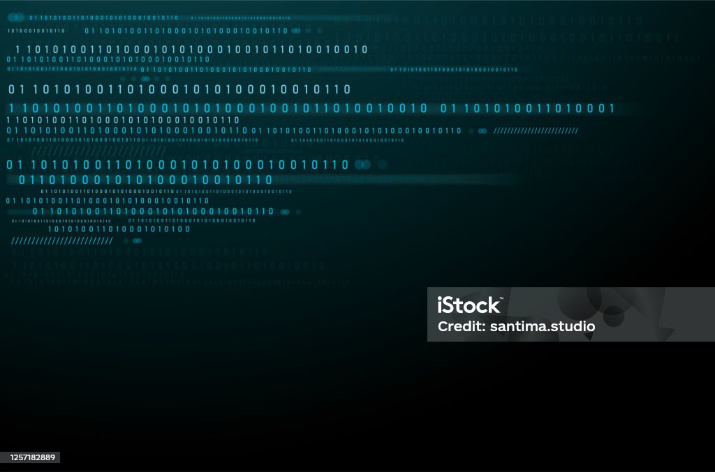 Abstract Technology Background Binary Data And Streaming Binary Code ...