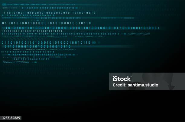 Abstract Technology Background Binary Data And Streaming Binary Code ...