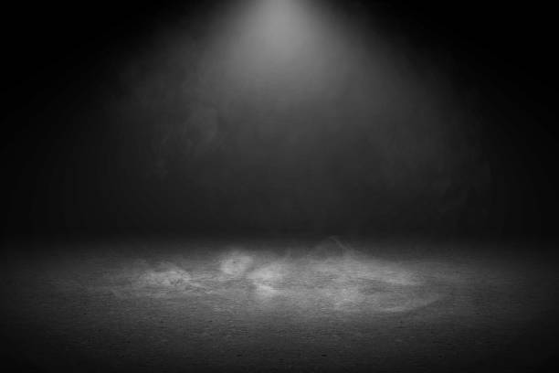 istock Concrete floor with smoke and light 1257183355
