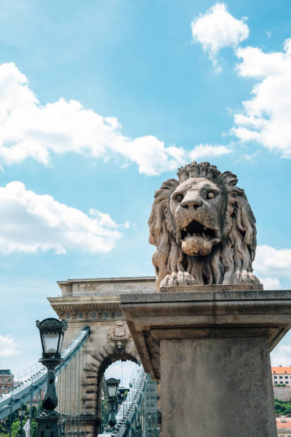 istock Chain bridge on danube river in Budapest, Hungary 1257184274