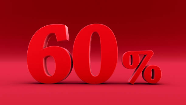 istock red sixty percent on a red background. 1257193575