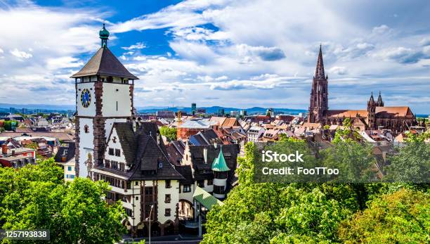 Old Town Of Freiburg Im Breisgau Germany Stock Photo - Download Image Now - Freiburg im Breisgau, Germany, Black Forest - Germany