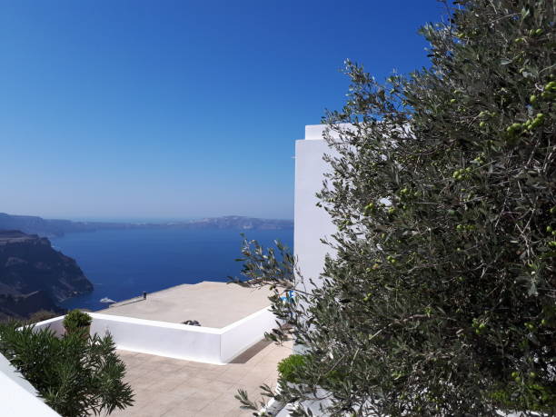 Beautiful sunny summer Santorini background. Greece