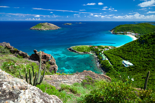 High angle view of Anse des Flamands,St. Barthelemy