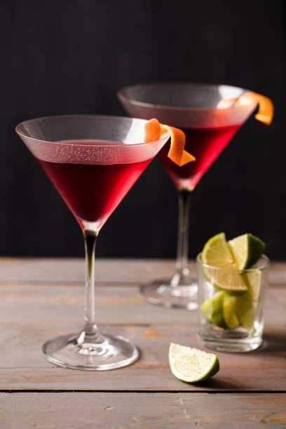 istock Cosmopolitan cocktails served with orange garnish 1257196299