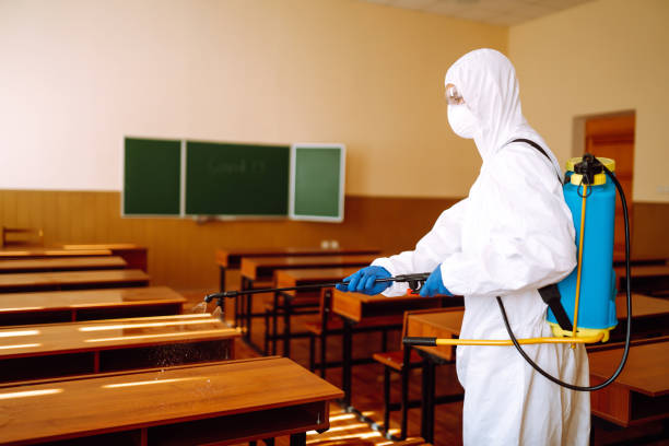 istock Disinfecting school class to prevent COVID-19. 1257197165