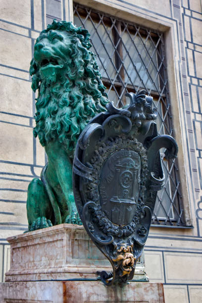 istock Statue in front of Preysing palais in Munich, Germany 1257197446