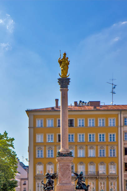 istock Marian column located on the Marienplatz in Munich, Germany 1257197527
