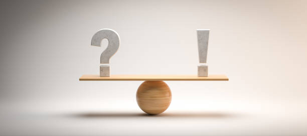 istock wooden scale balancing a question mark and an exclamation mark - 3d illustration 1257199307