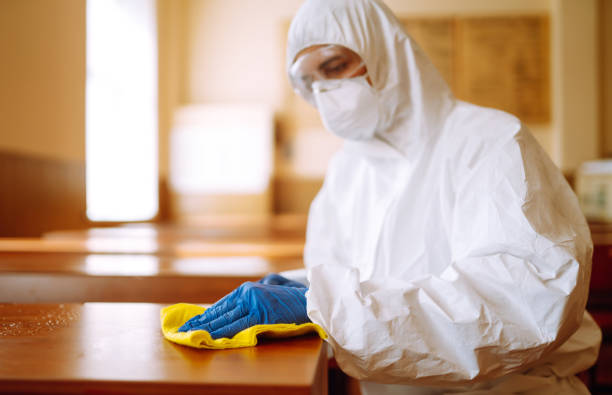 istock Cleaning and disinfection school class to prevent COVID-19. 1257201331