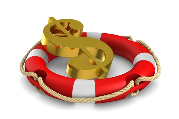 istock life ring and money on white background. Isolated 3d illustration 1257201345