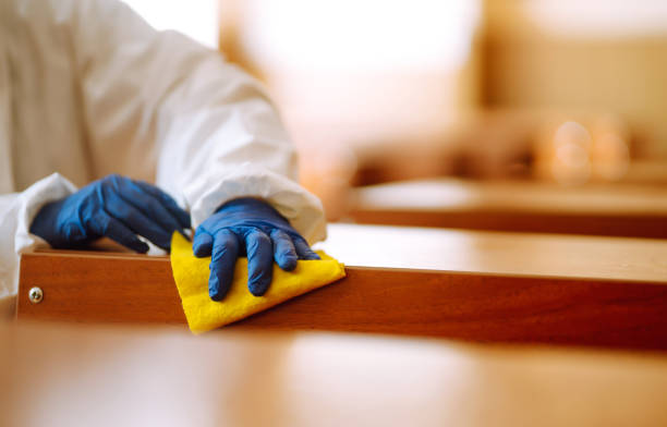 istock Cleaning and disinfection school class to prevent COVID-19. 1257201353