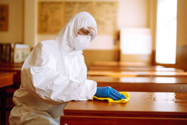 istock Cleaning and disinfection school class to prevent COVID-19. 1257201463