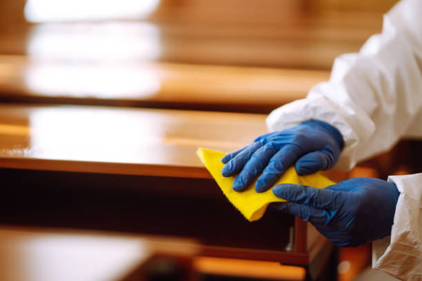 istock Cleaning and disinfection school class to prevent COVID-19. 1257201503