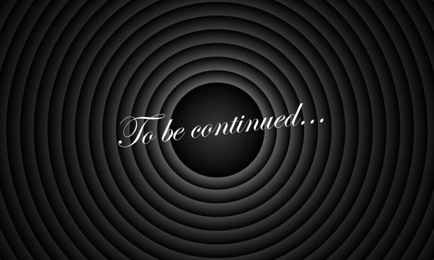 To be continued comic book title on black circle old film background. Old movie circle ending screen. Vector retro continue entertainment scene poster template illustration To be continued comic book title on black circle old film background. Old movie circle ending screen. Vector retro continue entertainment scene poster template illustration. film noir style stock illustrations