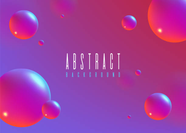 istock Realistic Abstract Poster with Fluid Shapes on Colorful Background 1257210100