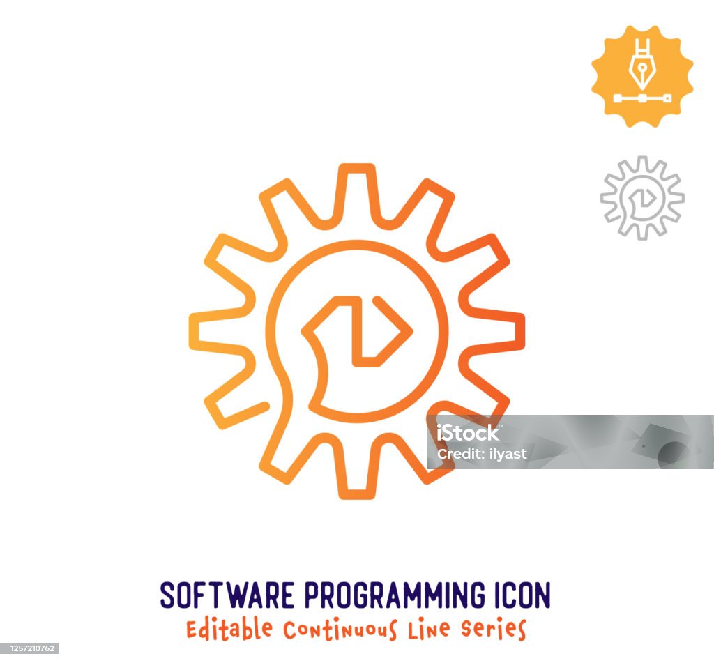 Software Programming Continuous Line Editable Stroke Line Stock ...