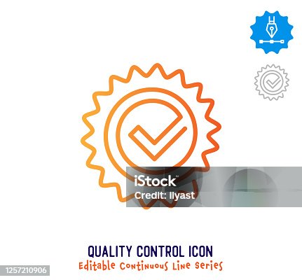istock Quality Control Continuous Line Editable Stroke Line 1257210906