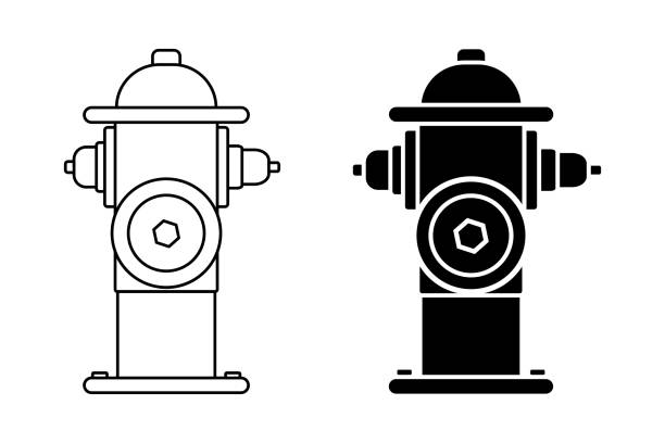 illustrations, cliparts, dessins animés et icônes de ensemble d’icônes de bouche d’incendie - faucet heat water water pipe