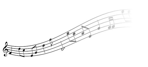 Music Note Movement Sheet Music Notes On Staves In Flowing Wave Movement Stock Illustration ...