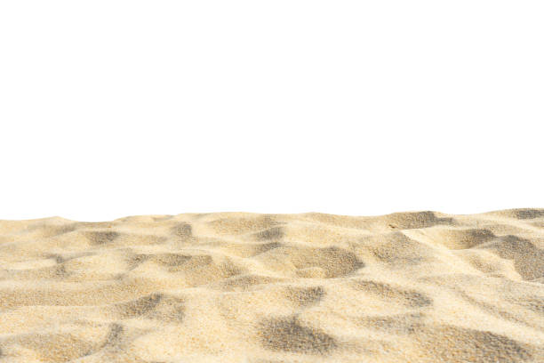 istock beautiful beach sand cut out on white background. 1257213434