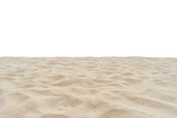 istock beautiful beach sand cut out on white background. 1257213459