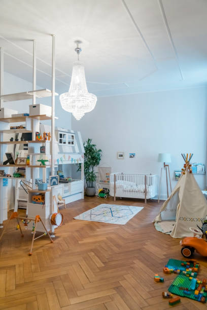 istock Interior of illuminated playroom 1257213561
