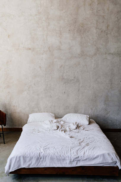 istock loft. bed near gray wall 1257216460