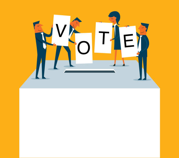 Voters - Democracy Polling Place stock illustration voting queues stock illustrations