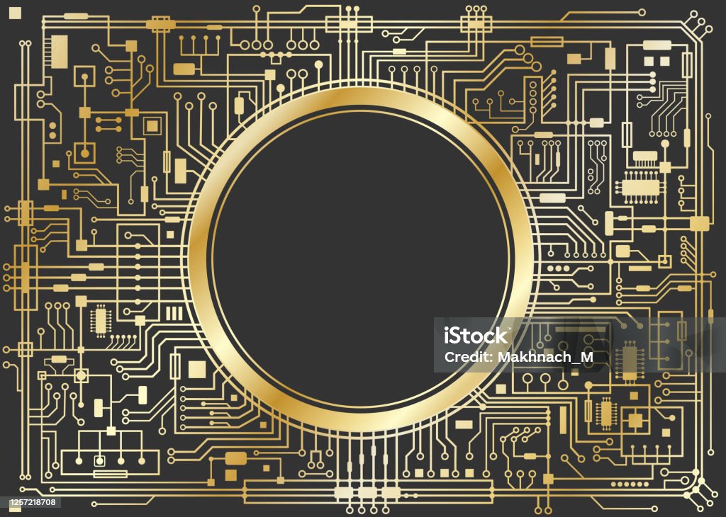 Chipset Gold Gold Chipset Digital Background Stock Illustration - Download Image Now ...