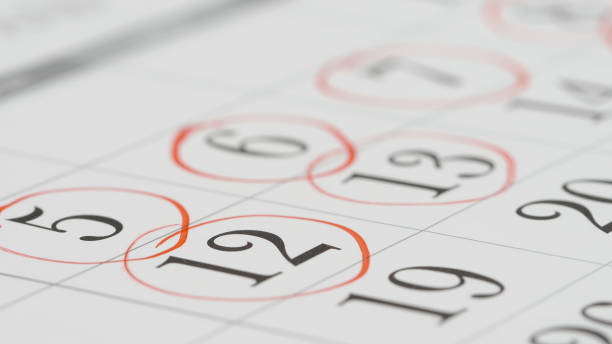 istock Marking (a round) a numbers in a calendar - Macro 1257219773
