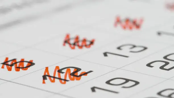 Deleting (red marker) a numbers in a calendar - Macro